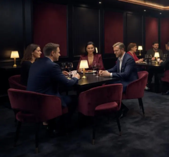 Elegáns, hangulatos poker lounge részlet a Digitallis Vilag étteremben
